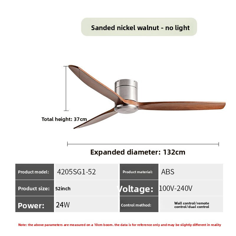 Solid Wood Ceiling Fan with Light