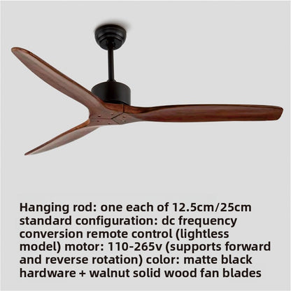 Solid Wood Ceiling Fan Without Light