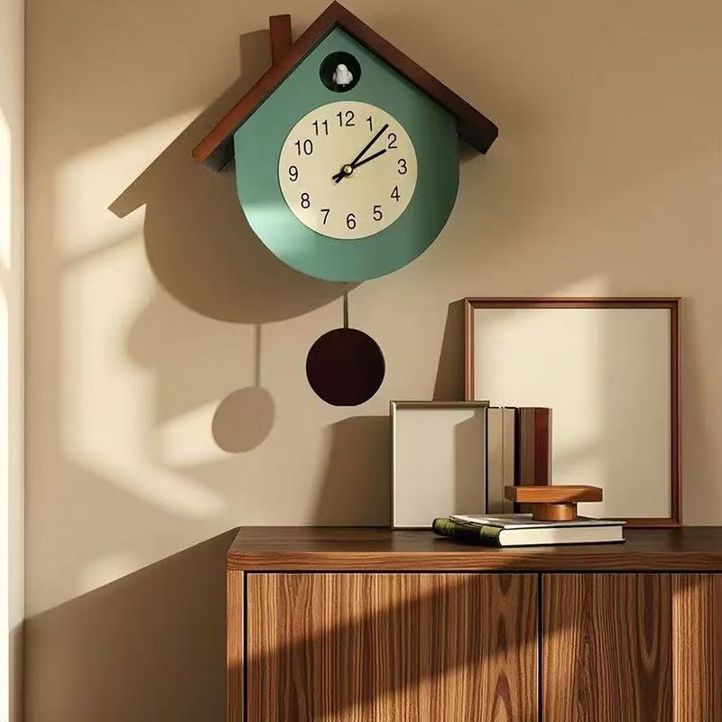 Solid Wood Chiming Bird Clock