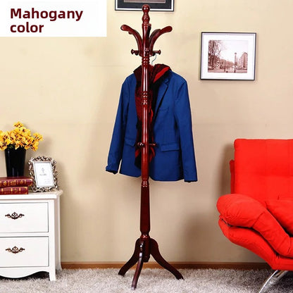 Solid Wood Coat Rack Modern Movable Hanger
