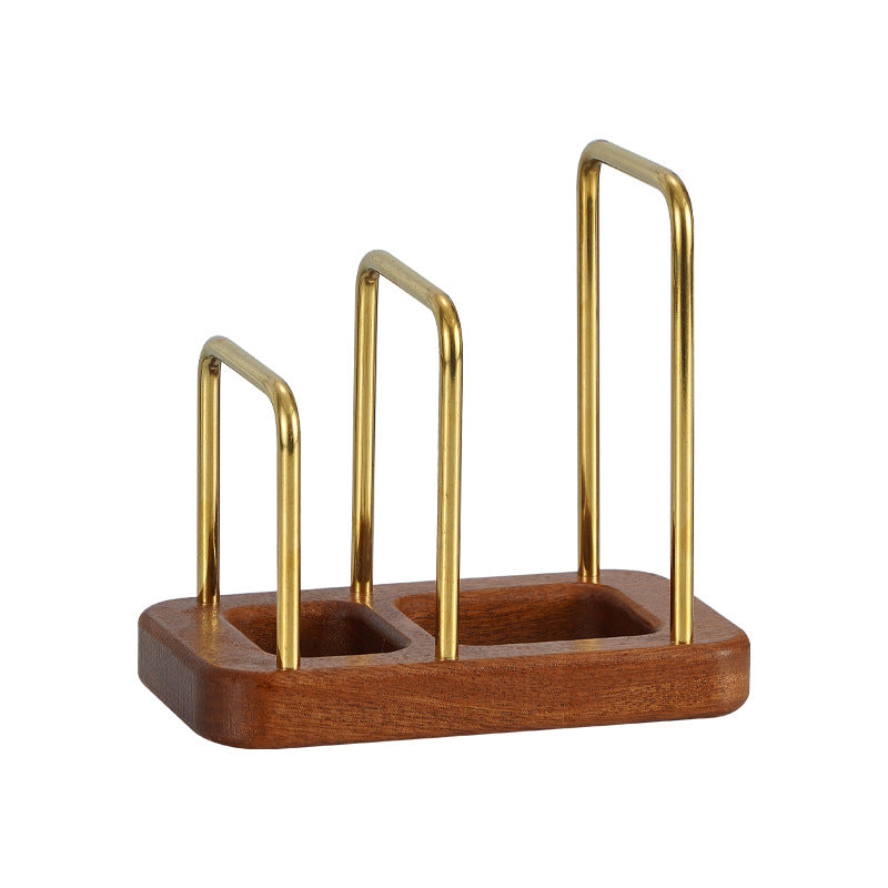 Solid Wood Cutting Board and Pot Lid Storage Rack