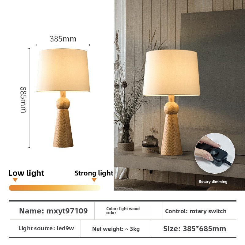 Solid wood desk lamp