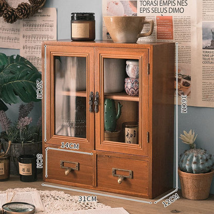 Solid Wood Desktop Storage Cabinet Display Cabinet