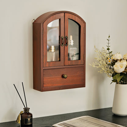 Solid Wood Desktop Storage Organizer with Drawer