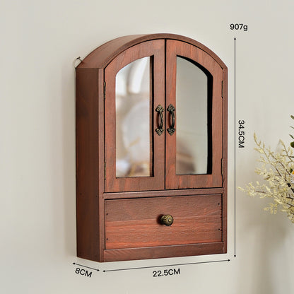 Solid Wood Desktop Storage Organizer with Drawer