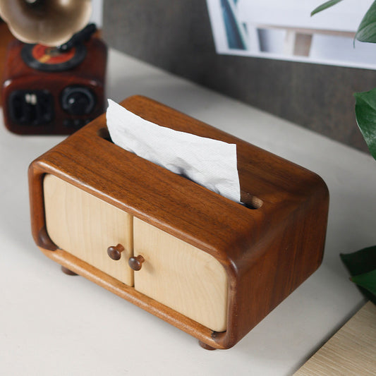 Solid Wood Desktop Tissue Box