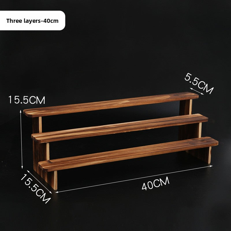 Solid Wood Display Rack Storage Shelf
