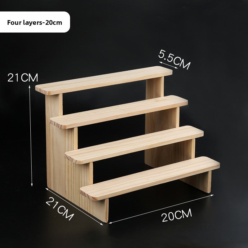 Solid Wood Display Rack Storage Shelf