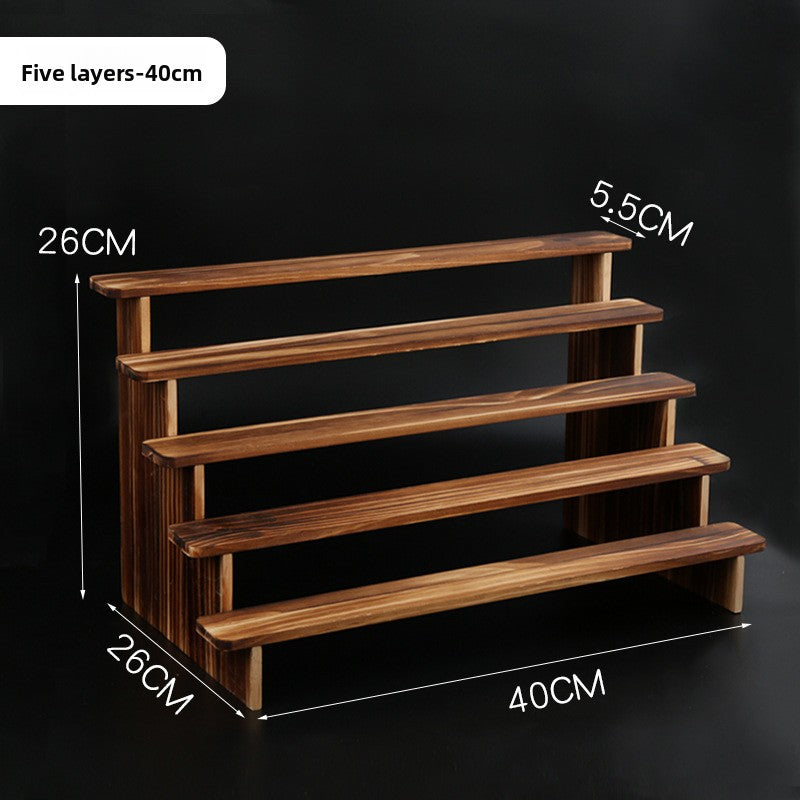 Solid Wood Display Rack Storage Shelf