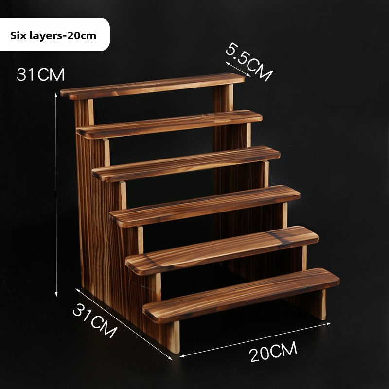 Solid Wood Display Rack Storage Shelf