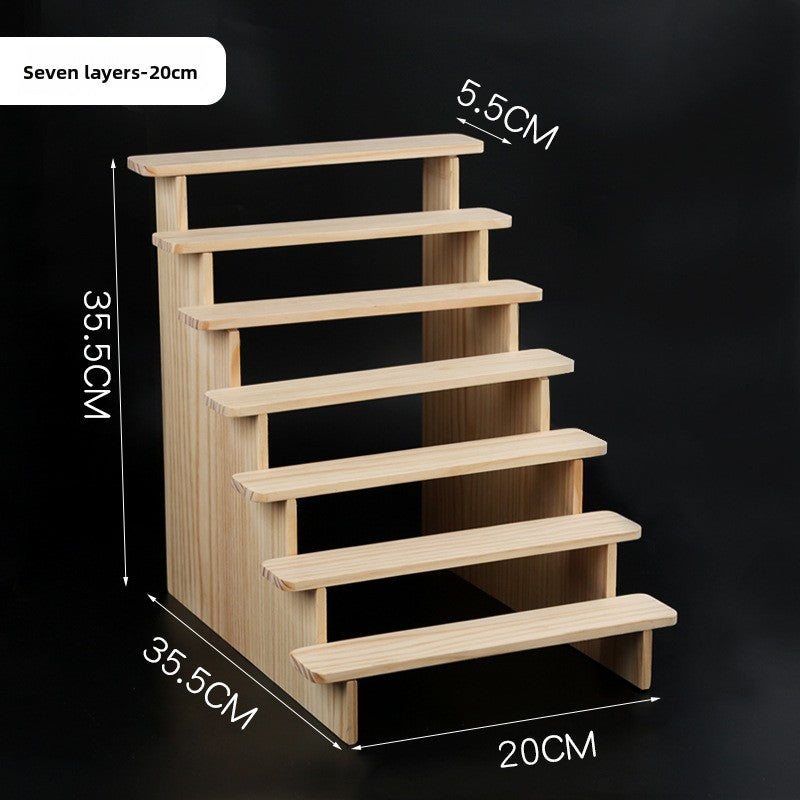 Solid Wood Display Rack Storage Shelf