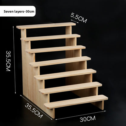 Solid Wood Display Rack Storage Shelf