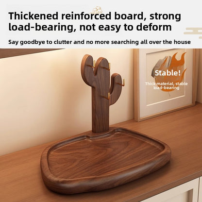 Solid Wood Entryway Organizer Rack for Keys and Accessories