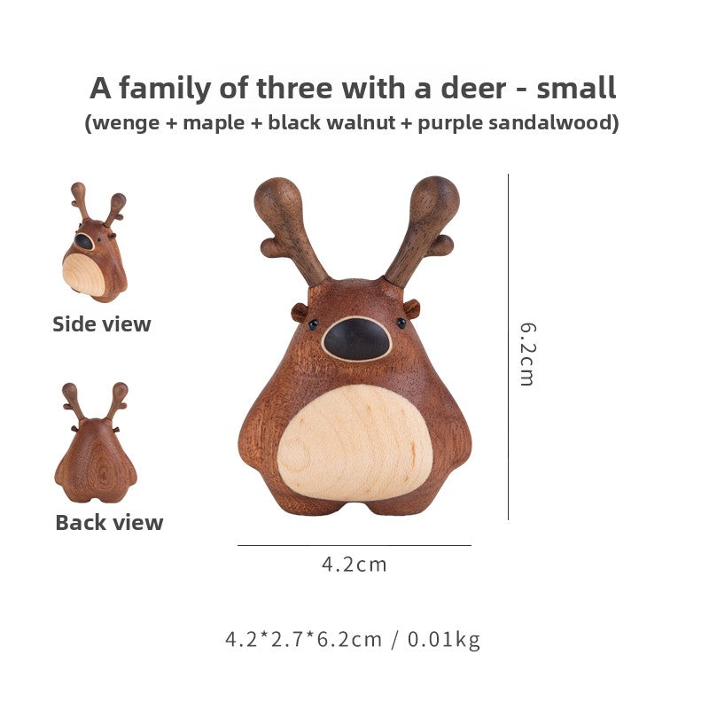 Solid wood fawn ornament