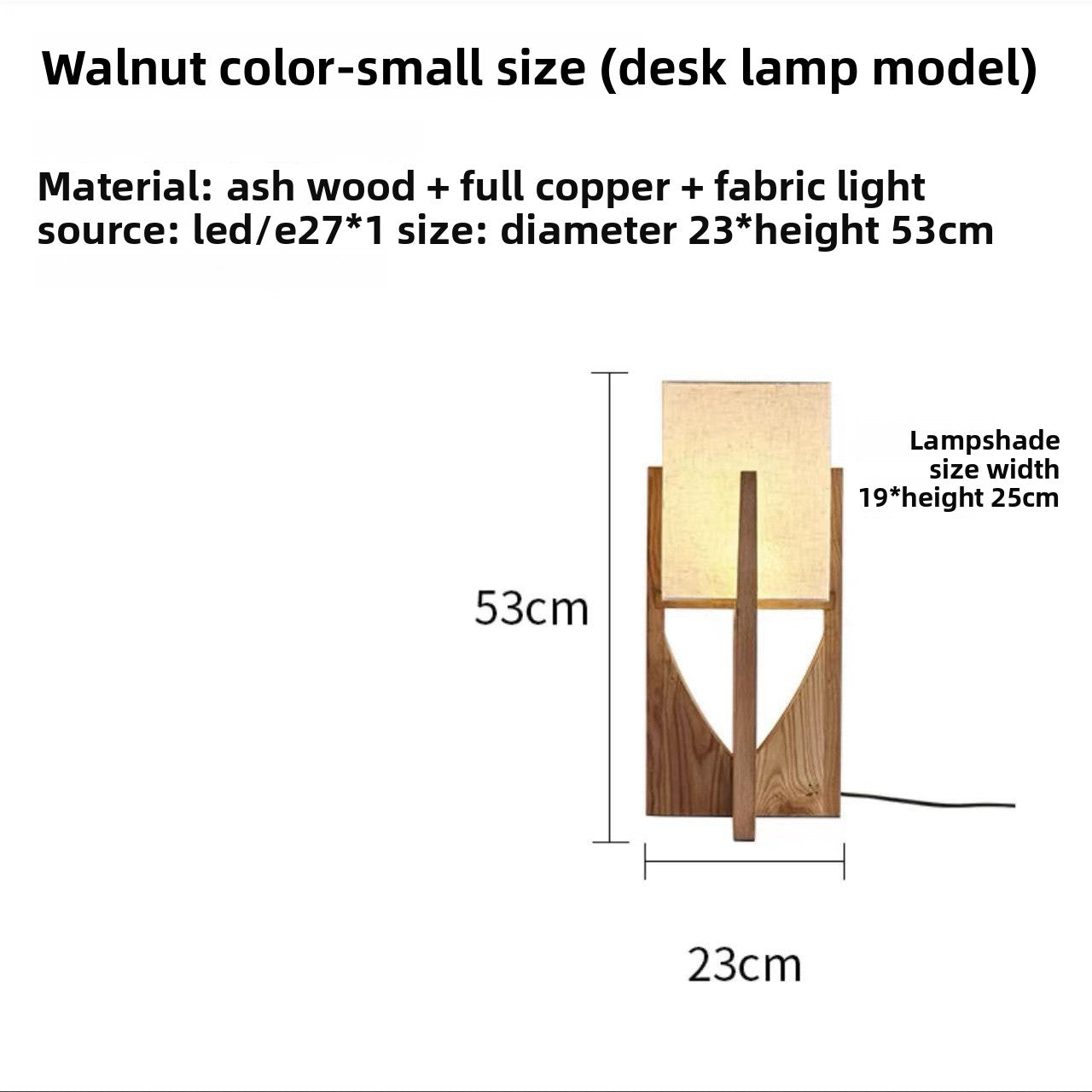 Solid Wood Floor Lamp with Adjustable Lighting