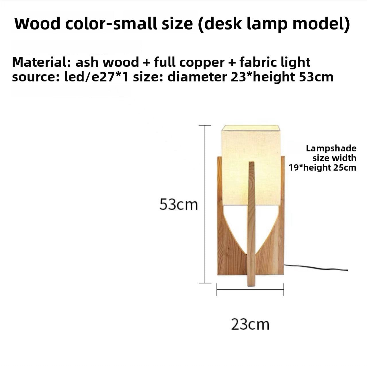 Solid Wood Floor Lamp with Adjustable Lighting