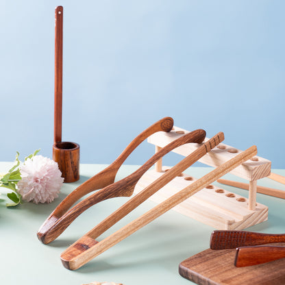 Solid Wood Food Tongs, Snack Food Tongs