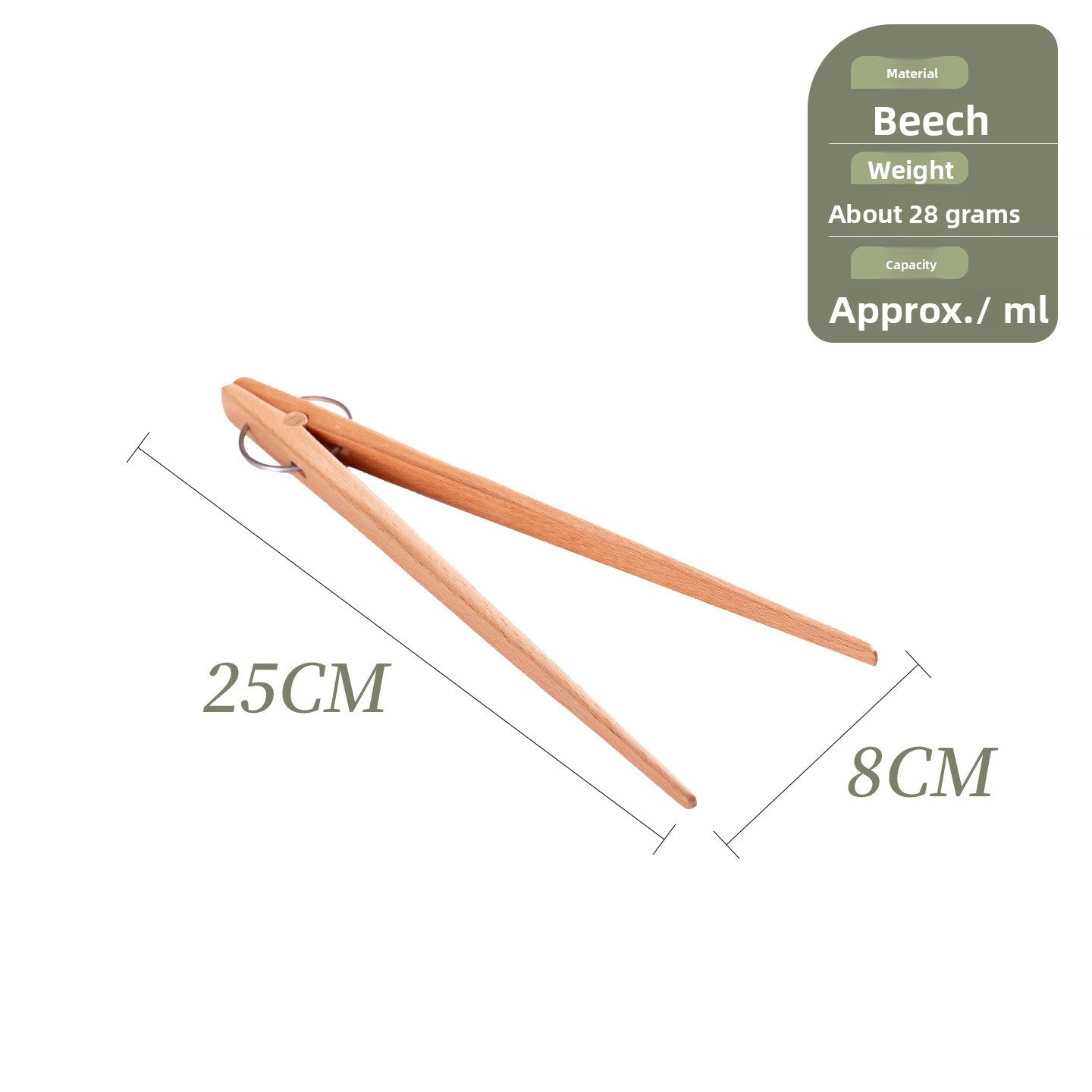 Solid Wood Food Tongs, Snack Food Tongs