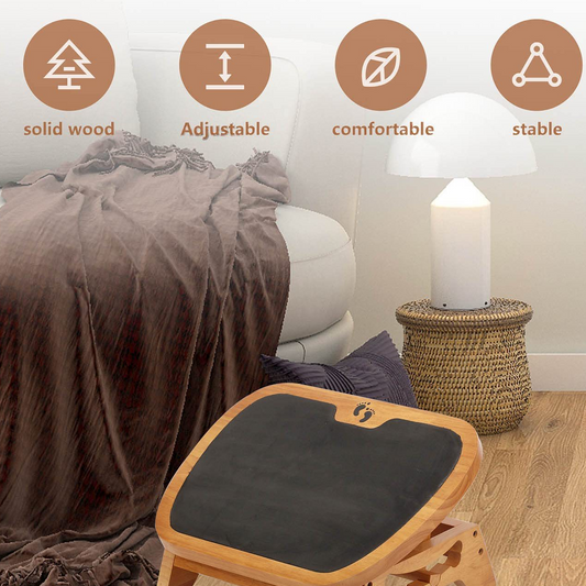 Solid Wood Footrest for Under-Desk Use