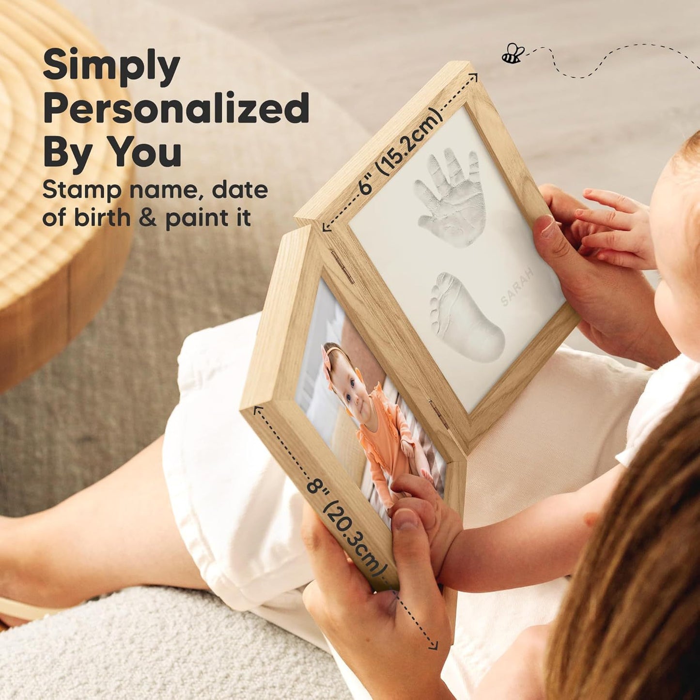 Solid Wood Handprint Photo Frame