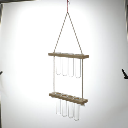 Solid wood hydroponic test tube wall-mounted unit