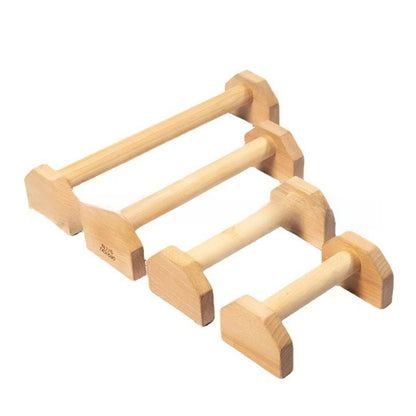 Solid Wood I-Shape Push Up Stand Fitness Training Parallel Bars