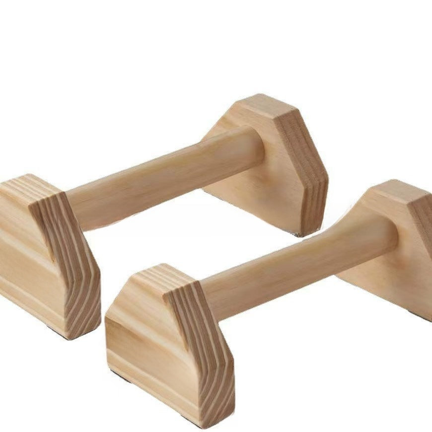 Solid Wood I-Shape Push Up Stand Fitness Training Parallel Bars