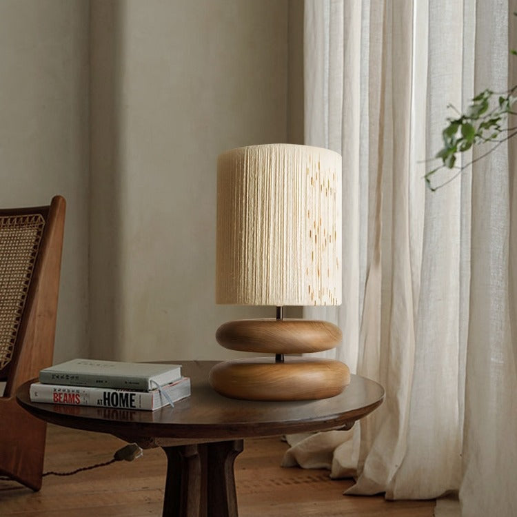 Solid Wood Japanese Retro Table Lamp