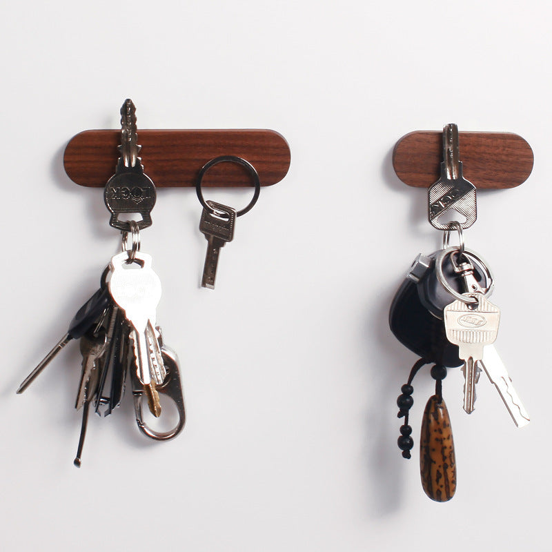 Solid Wood Magnetic Key Wall Hanging Hook