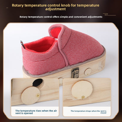 Solid Wood Moxibustion Shoes for Foot Care