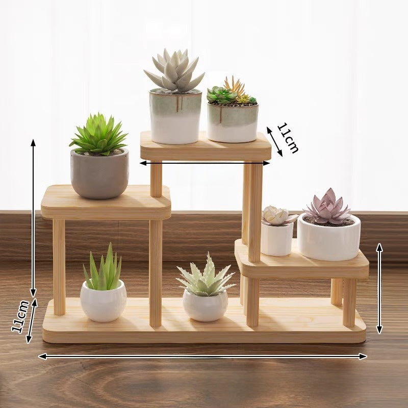Solid Wood Multi Layer Ladder Storage Rack