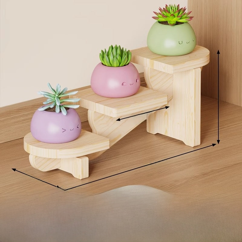 Solid Wood Multi Layer Ladder Storage Rack
