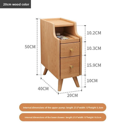 Solid Wood Narrow Bedside Table