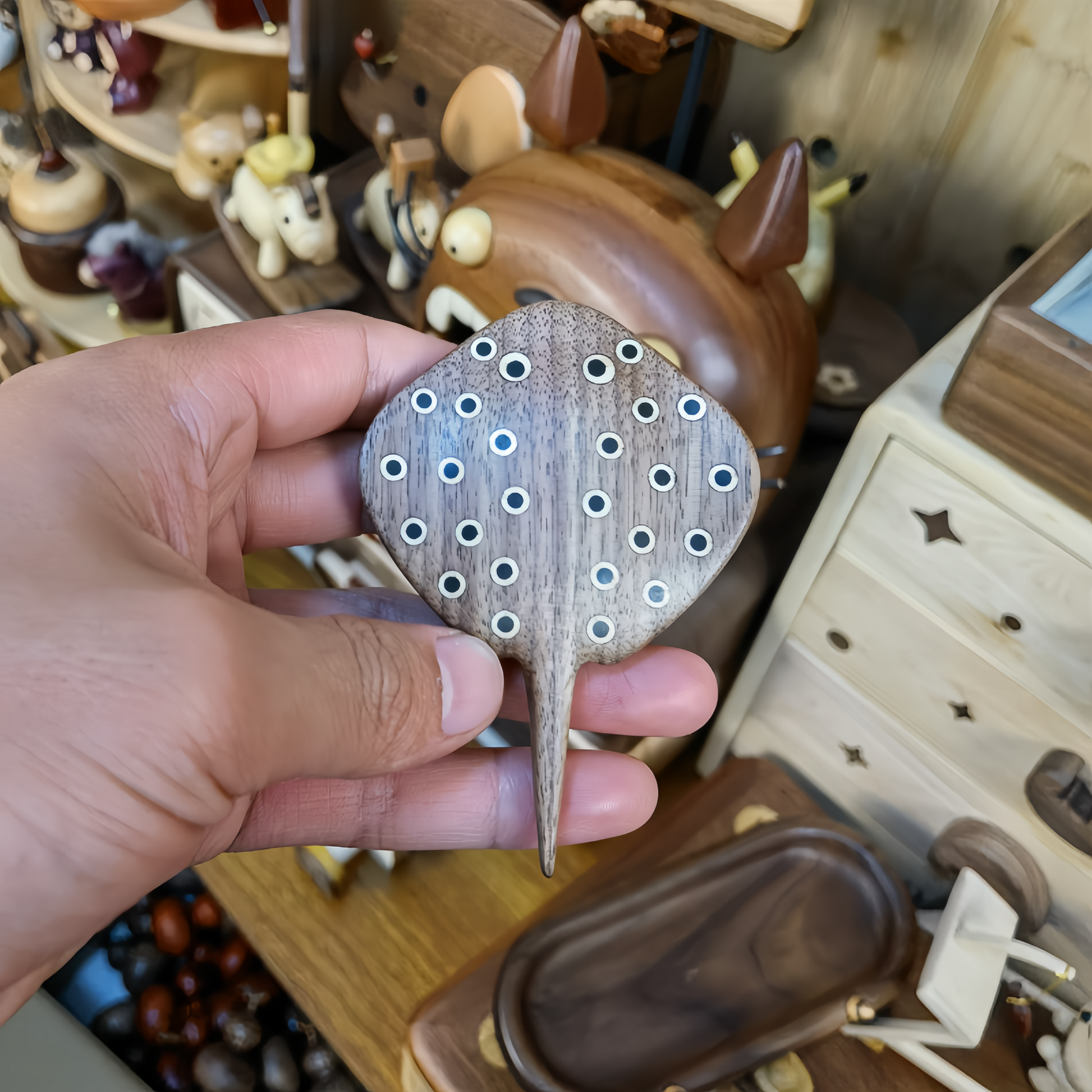 Solid wood refrigerator magnet