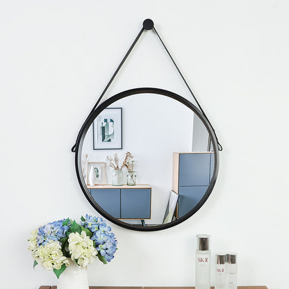 Solid Wood Round Wall Mounted Mirror