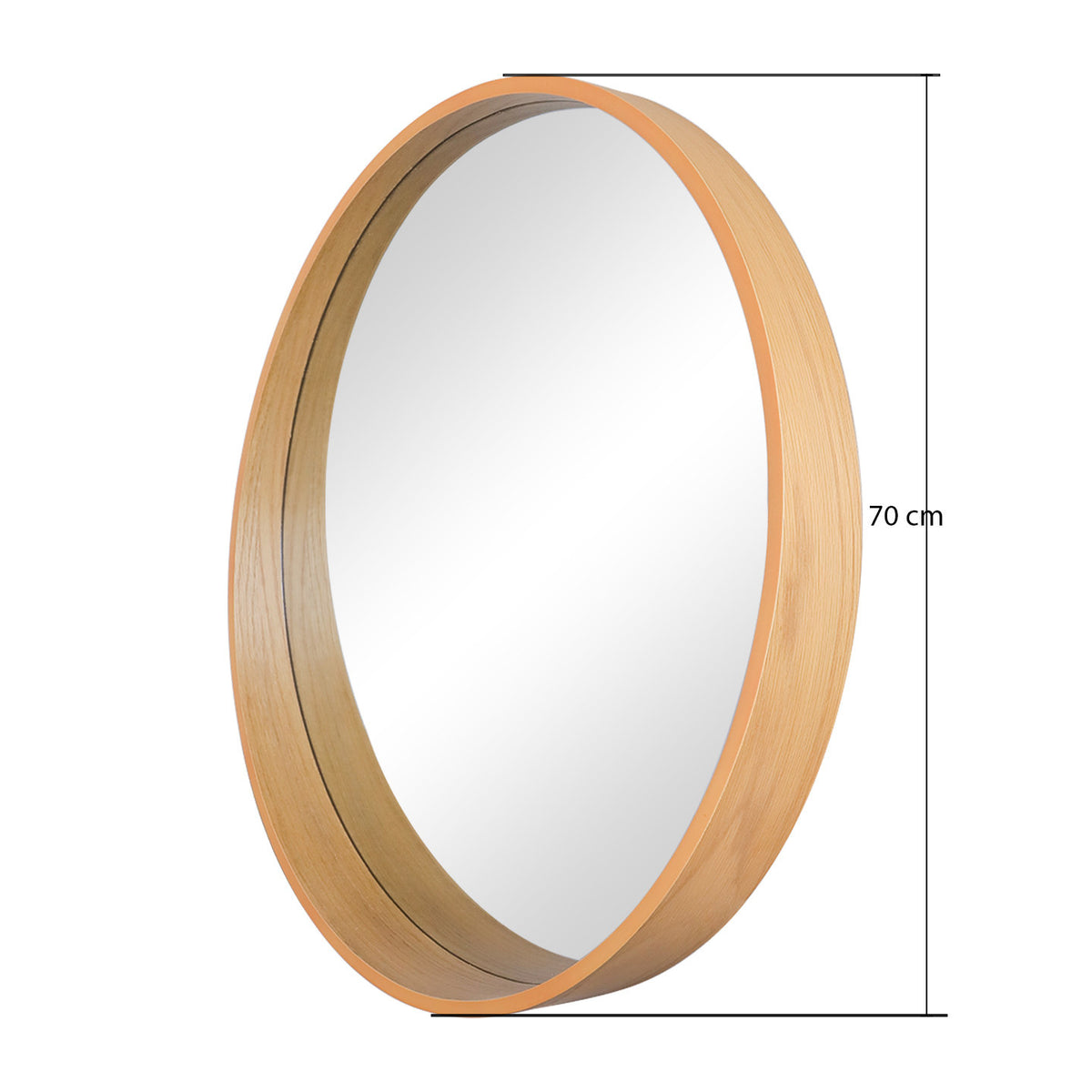Solid Wood Round Wall Mounted Mirror