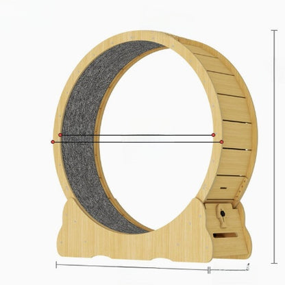 Solid Wood Silent Cat Treadmill Exercise Wheel