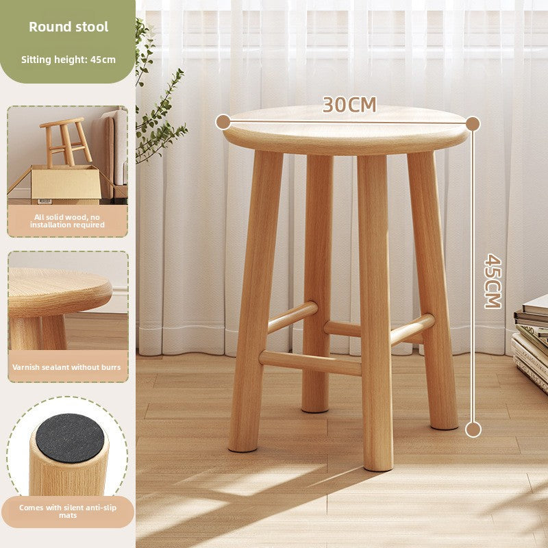 Solid Wood Stool Household Low Stool