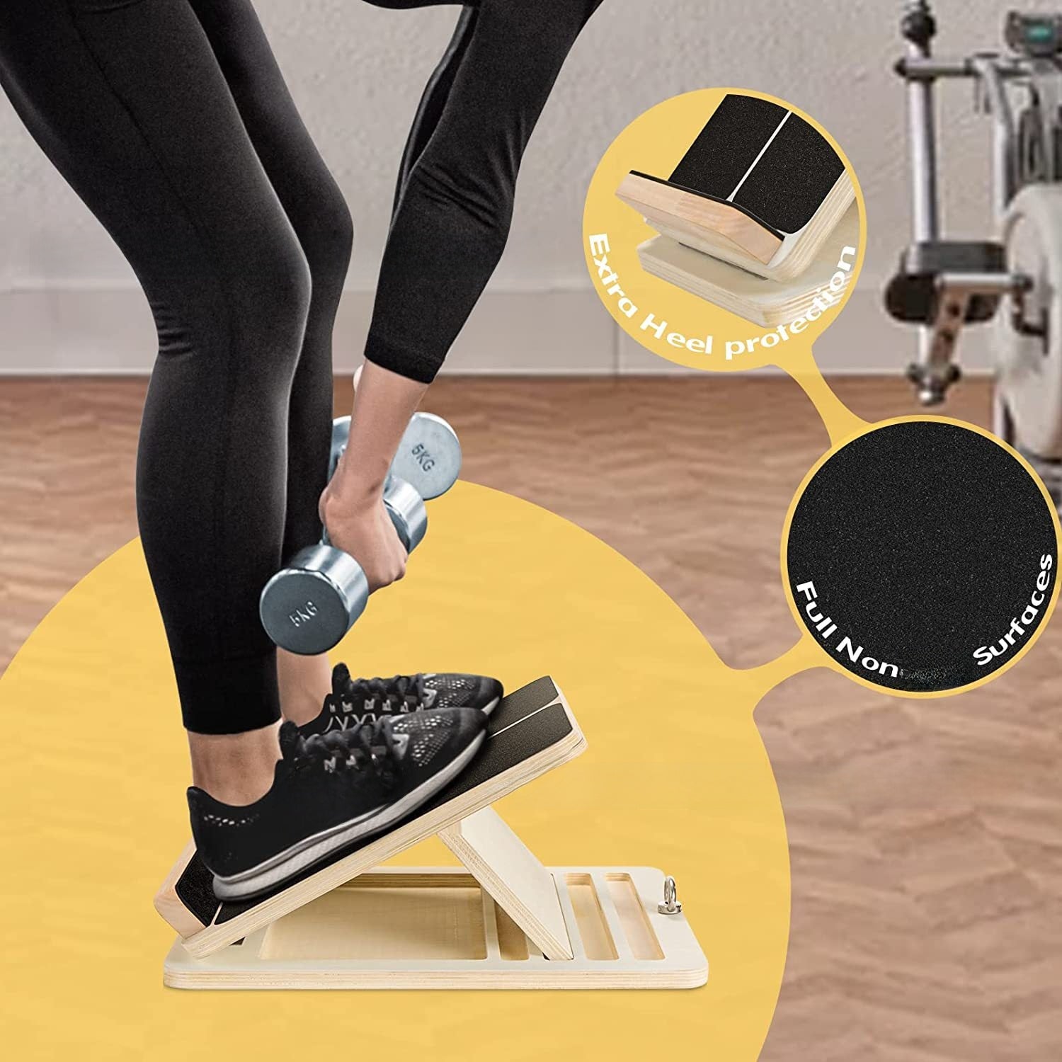 Solid Wood Stretch Board with Inclined Pedal for Leg Rehabilitation