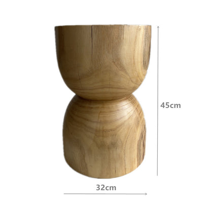 Solid Wood Stump Side Table