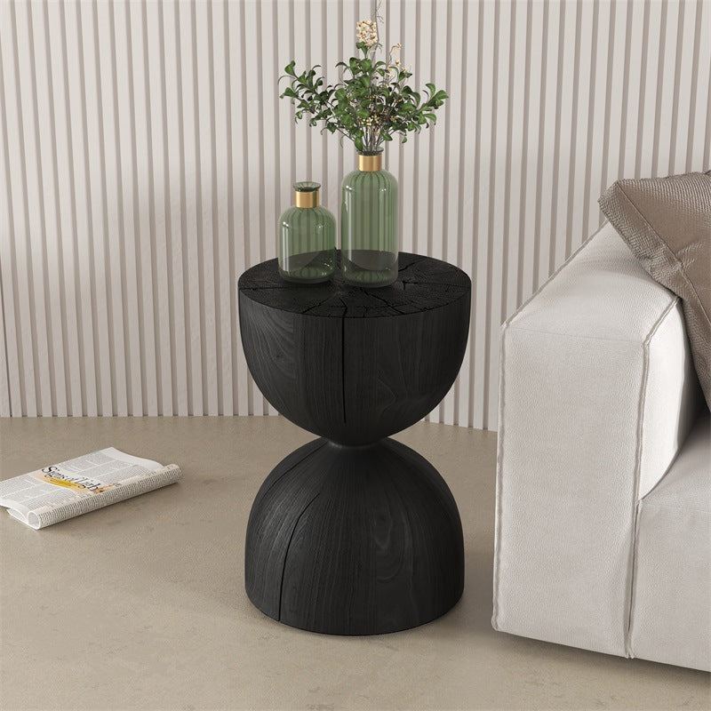 Solid Wood Stump Side Table