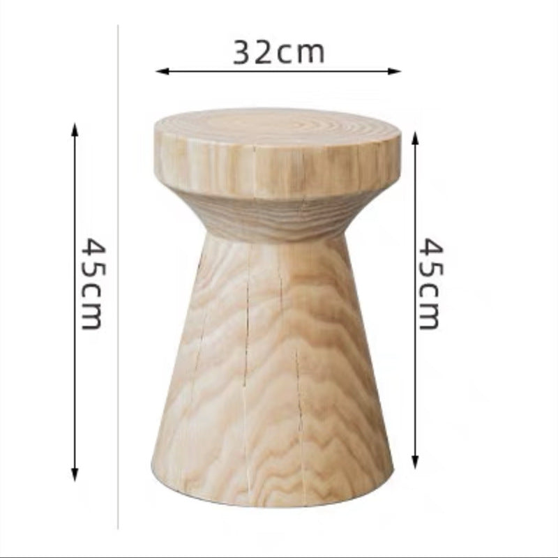 Solid Wood Stump Side Table