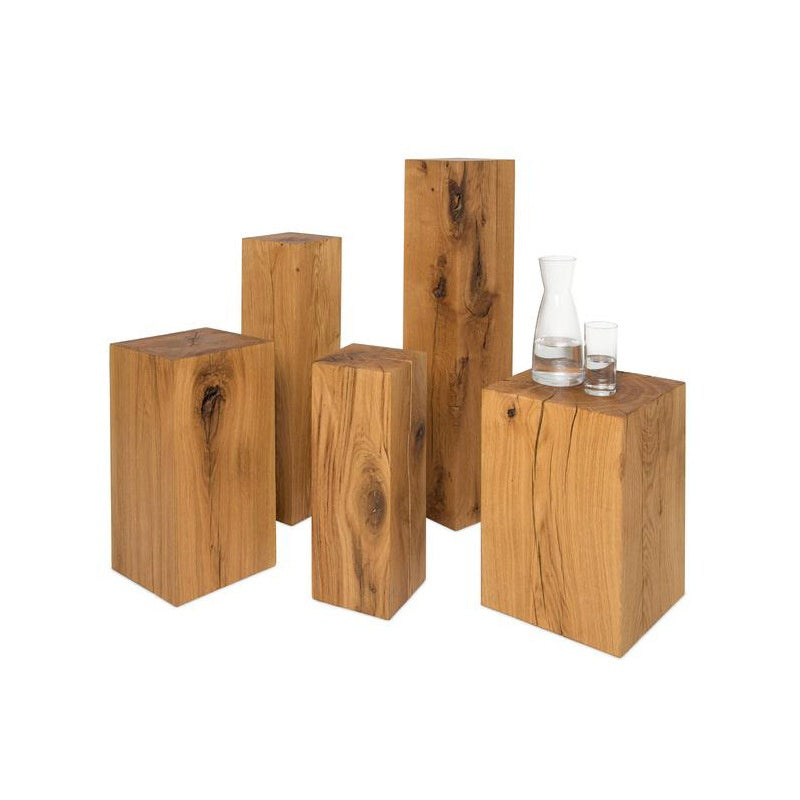 Solid Wood Stump Side Table