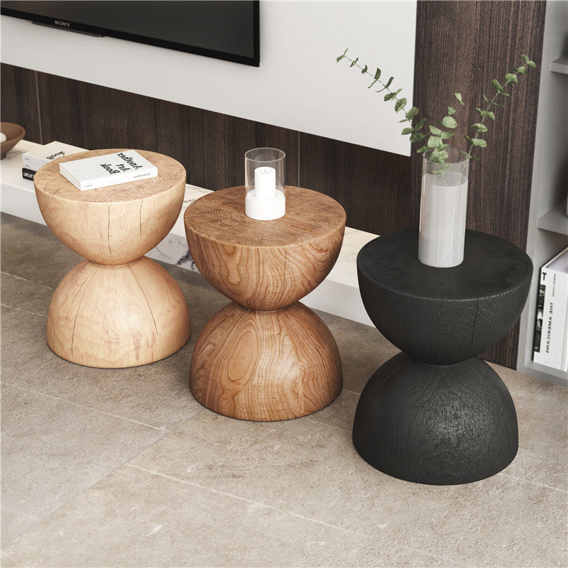 Solid Wood Stump Side Table