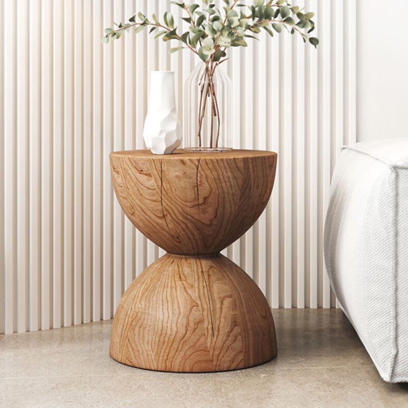 Solid Wood Stump Side Table
