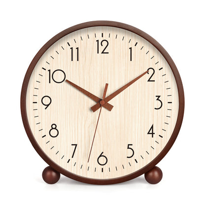 Solid Wood Table Clock Silent Movement Nordic Design