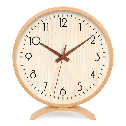 Solid Wood Table Clock Silent Movement Nordic Design