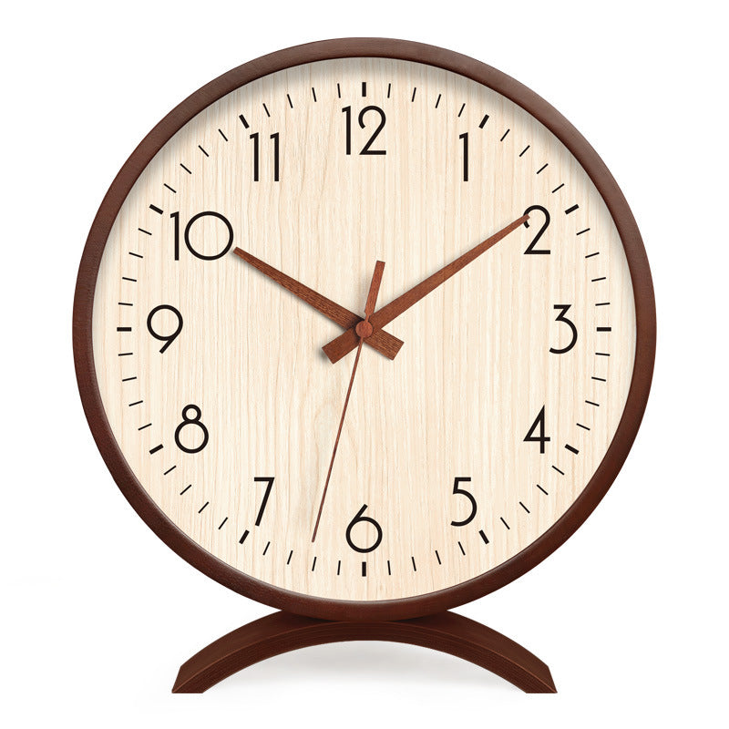 Solid Wood Table Clock Silent Movement Nordic Design