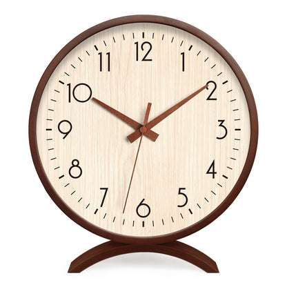 Solid Wood Table Clock Silent Movement Nordic Design