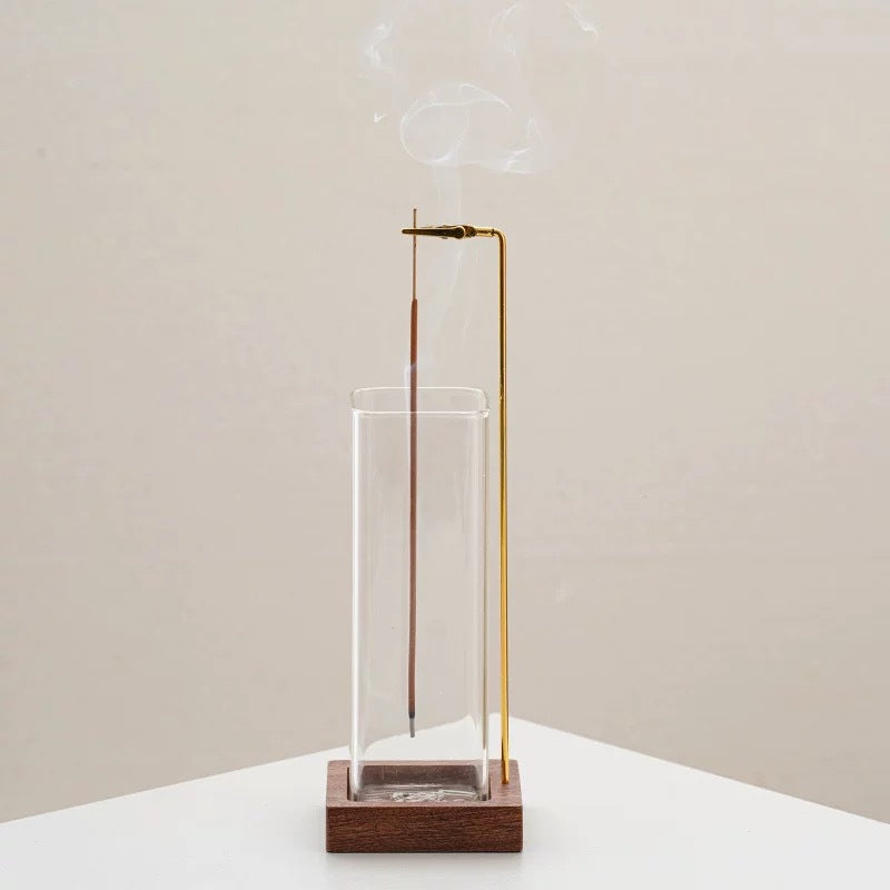 Solid Wood Upside-Down Incense Burner with Yoga Timer